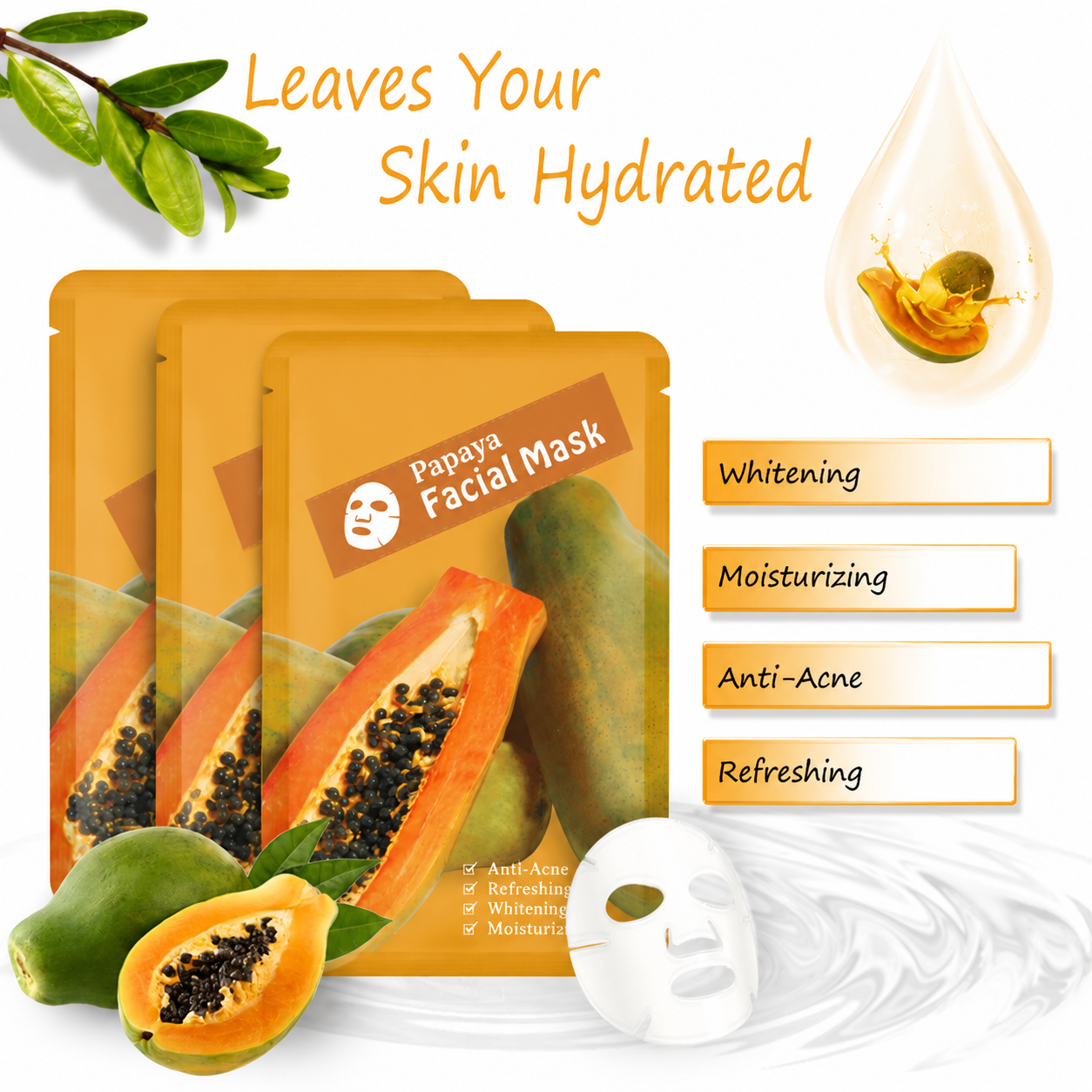 Papaya Ansikts-Sheetmask